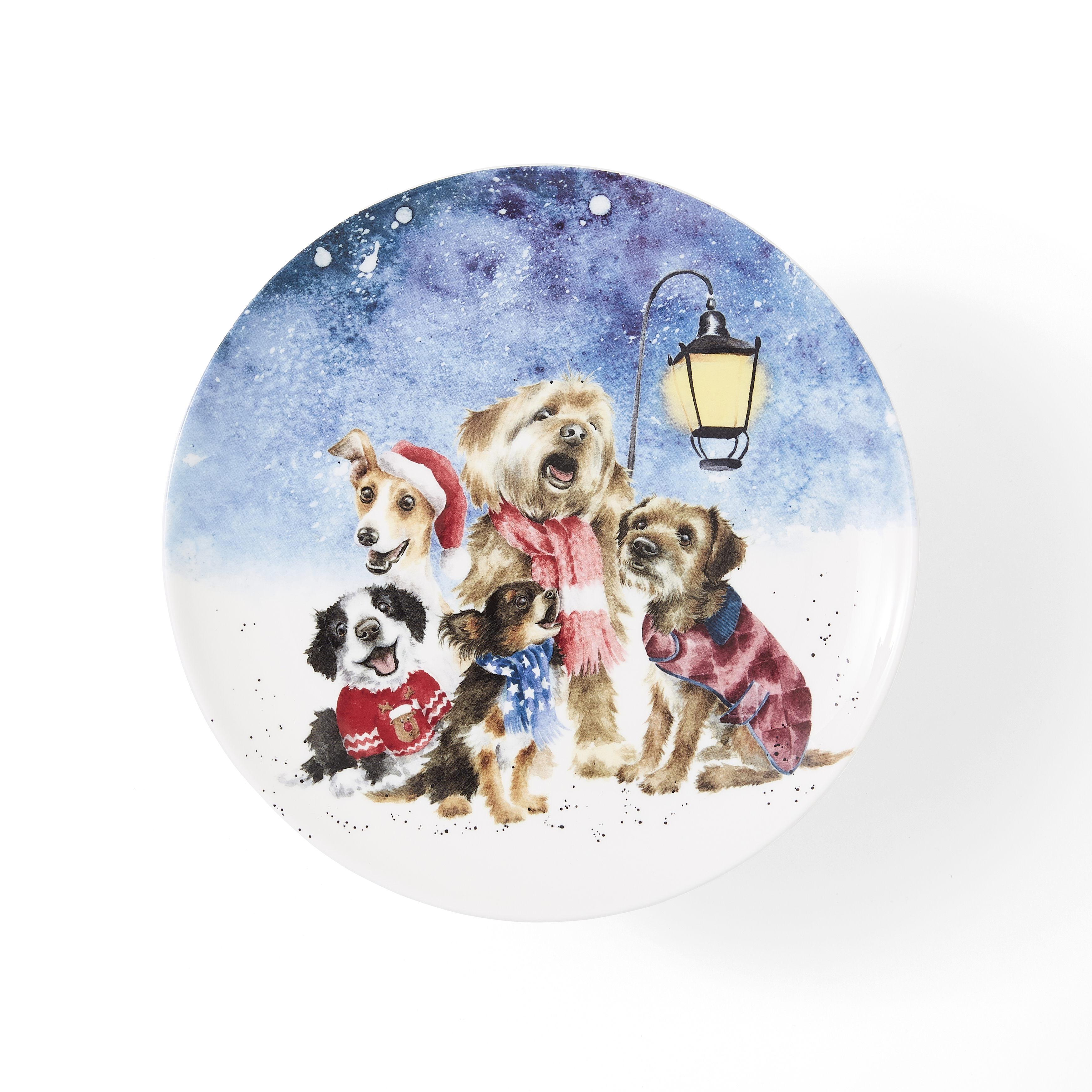 O Holy Night Footed Cake Plate (Dogs) image number null